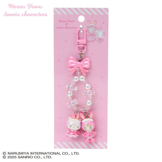 Sanrio × Mezzo Piano | Hello Kitty Phone Holder Keychain with Key Ring Charm 20×15×40mm (Pink)