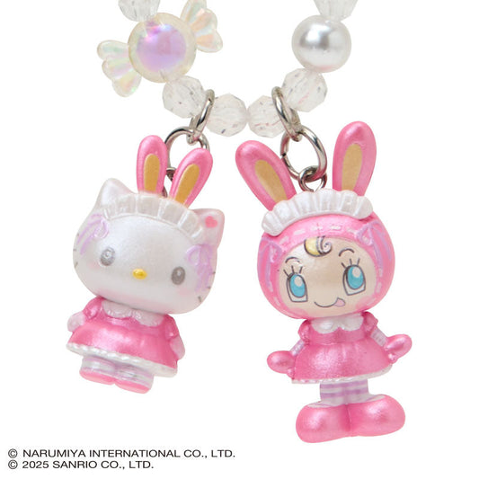 Sanrio × Mezzo Piano | Hello Kitty Phone Holder Keychain with Key Ring Charm 20×15×40mm (Pink)