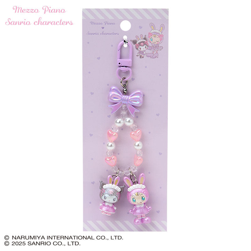 Sanrio × Mezzo Piano | Kuromi Phone Holder Keychain with Key Ring Charm 20×15×40mm (Purple)
