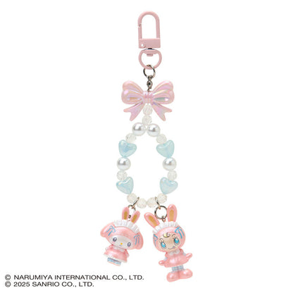 Sanrio × Mezzo Piano | My Melody Phone Holder Keychain with Key Ring Charm 20×15×40mm (Pink)