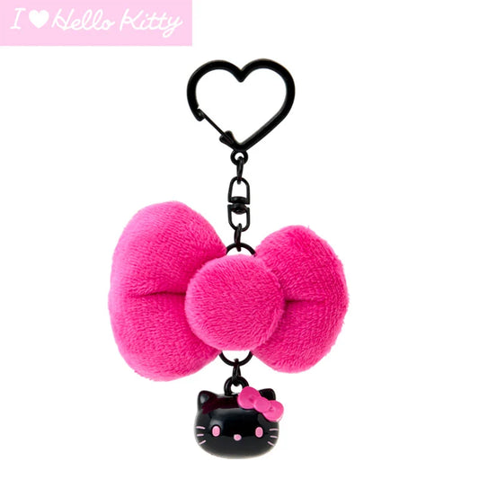 SANRIO | Hello Kitty Black Pink Swaying Ribbon Charm Keychain 65×30×45mm (I Love Hello Kitty)