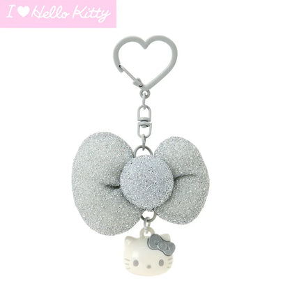 SANRIO | Hello Kitty Silver Swaying Ribbon Charm Keychain 65×30×45mm (I Love Hello Kitty)