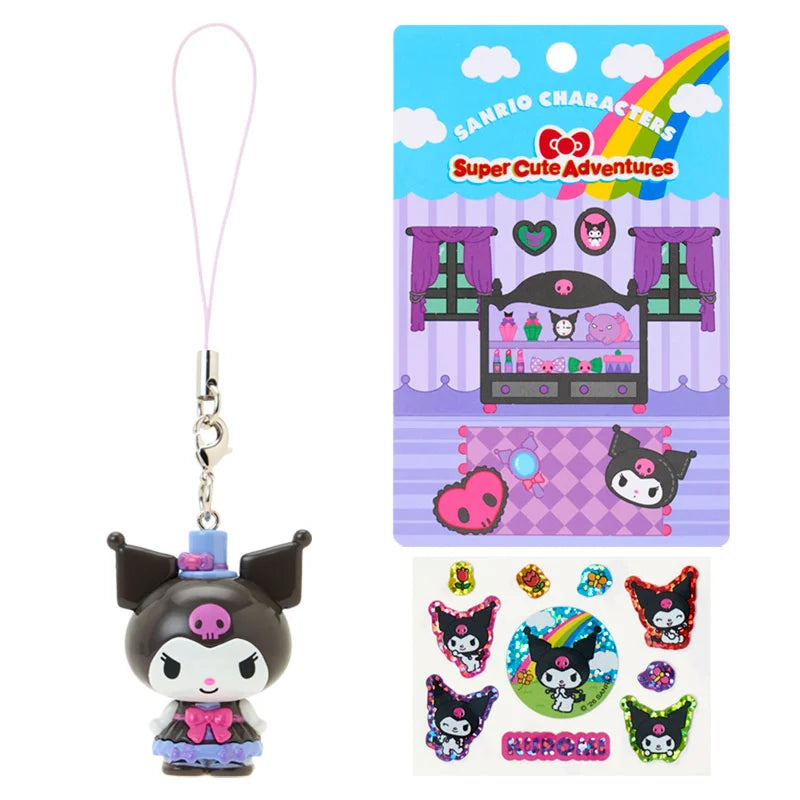 SANRIO | Kuromi Strap And Sticker Set 106x90x37mm (Super Cute Adventures My Dream Smartphone)