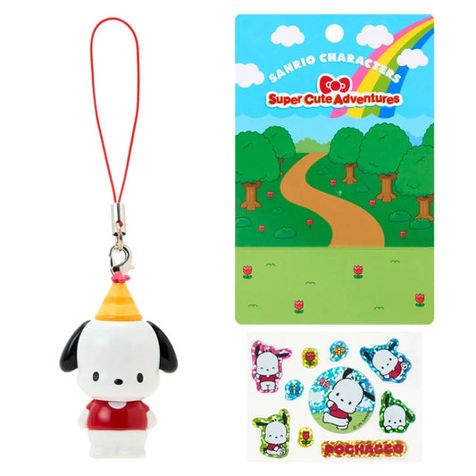 SANRIO | Pochacco Strap And Sticker Set 106x90x37mm (Super Cute Adventures My Dream Smartphone)
