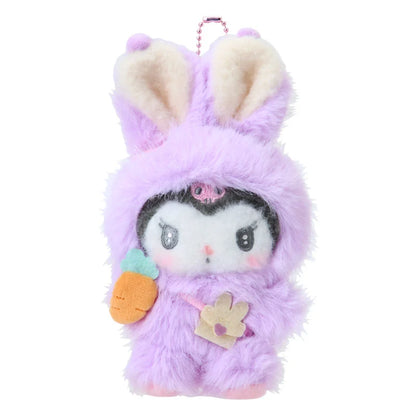 SANRIO | Kuromi Plush Keychain Bag Charm Mascot 110x70x200mm (Puffy Ear Rabbit Club)