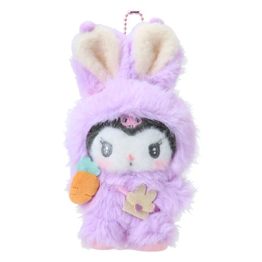 SANRIO | Kuromi Plush Keychain Bag Charm Mascot 110x70x200mm (Puffy Ear Rabbit Club)