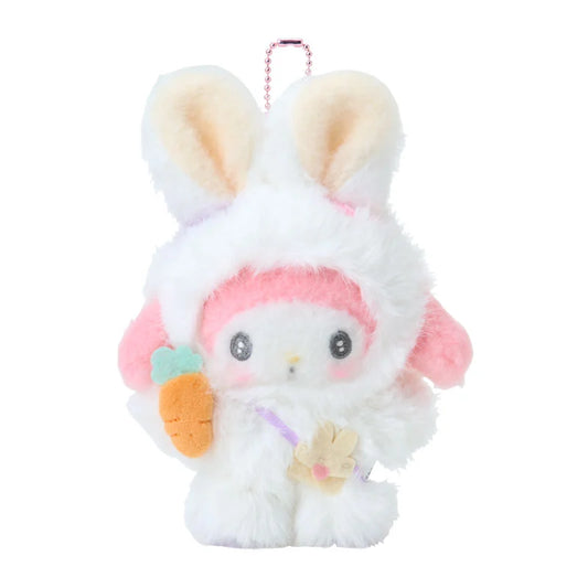 SANRIO | My Melody Plush Keychain Bag Charm Mascot 110x70x200mm (Puffy Ear Rabbit Club)