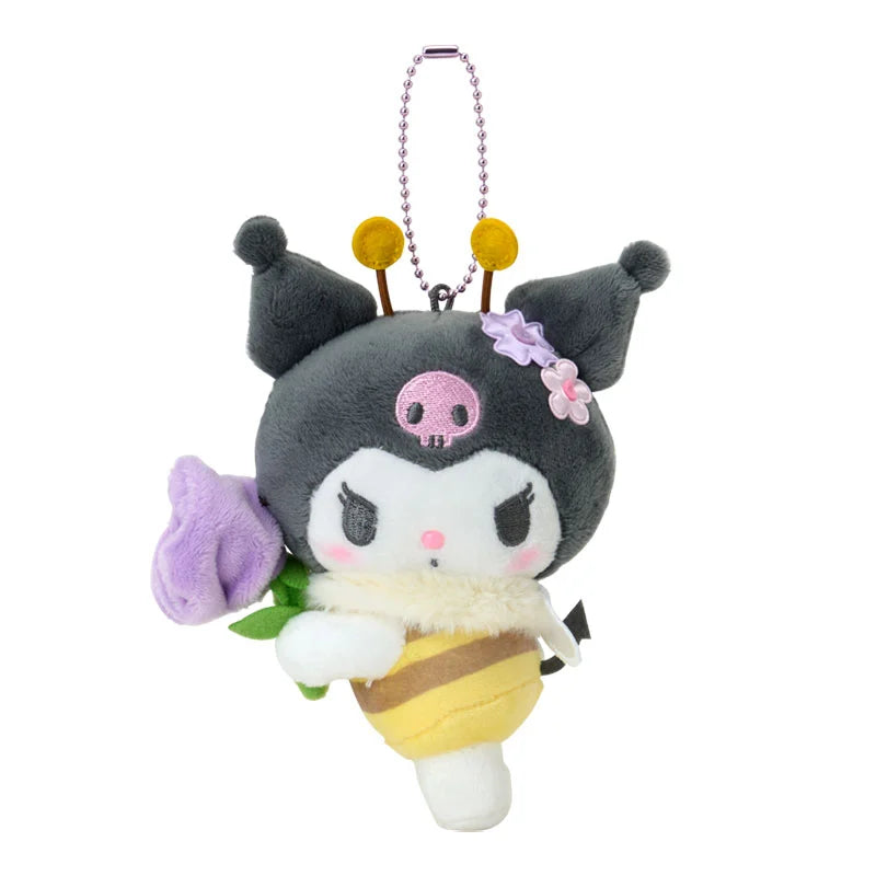 SANRIO | Kuromi Mascot Holder Bag Charm Plush Keychain 130×60×150mm (Flower Loving Little Bee)