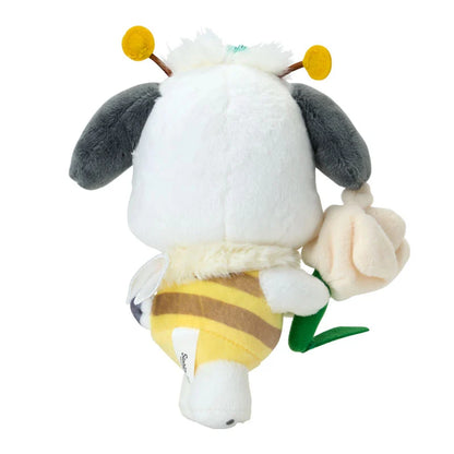 SANRIO | Pochacco Mascot Holder Bag Charm Plush Keychain 130×60×150mm (Flower Loving Little Bee)