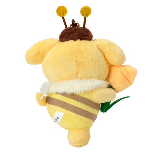 SANRIO | Pompompurin Pom Pom Purin Mascot Holder Bag Charm Plush Keychain 130×60×150mm (Flower Loving Little Bee)