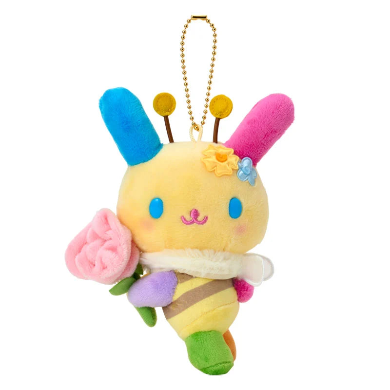SANRIO | Usahana Mascot Holder Bag Charm Plush Keychain 130×60×150mm (Flower Loving Little Bee)