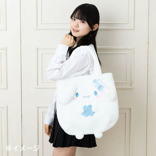 SANRIO | Cinnamoroll Fluffy Tote Bag 400×20×380mm (Light Blue Clover)