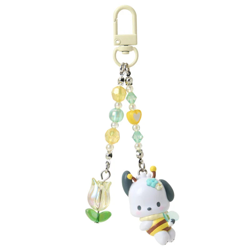 SANRIO | Pochacco Keychain Charm 35×25×80mm (Flower Loving Little Bee)