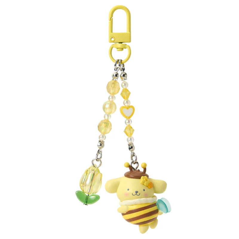 SANRIO | Pompompurin Pom Pom Purin Keychain Charm 35×25×80mm (Flower Loving Little Bee)