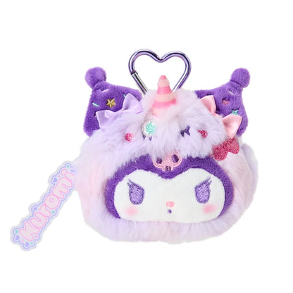 SANRIO | Kuromi Face-shaped Pouch Keychain 145×50×85mm (Colorful Pop Monster)