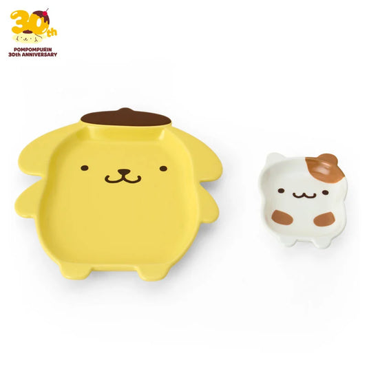 SANRIO | PomPomPurin Pom Pom Purin  Character Shaped Plate Set (Full And Happy Pudding 30th anniversary)
