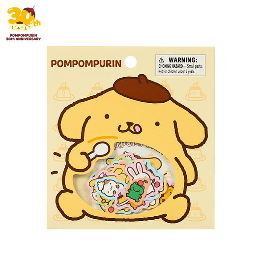 SANRIO | PomPomPurin Pom Pom Purin  Sticker Set 110x3x120mm (Full And Happy Pudding 30th anniversary)