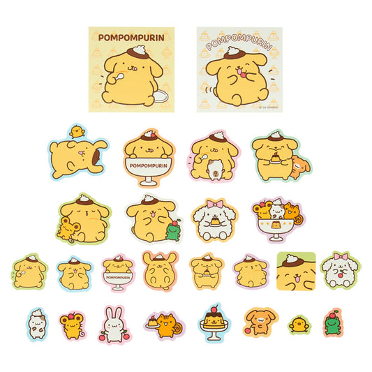 SANRIO | PomPomPurin Pom Pom Purin  Sticker Set 110x3x120mm (Full And Happy Pudding 30th anniversary)
