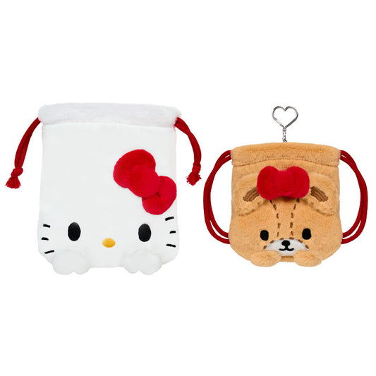 SANRIO| Hello Kitty Drawstring Pouch 2 Piece Set (With My Favourite Friends)