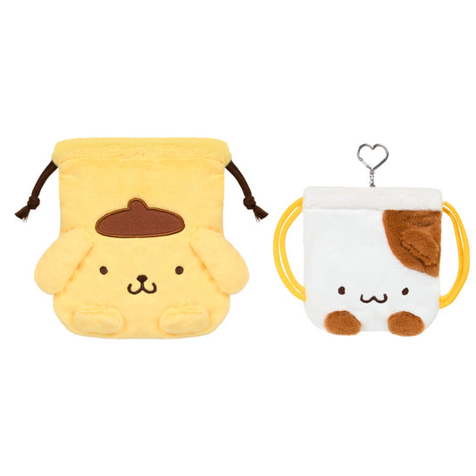 SANRIO| Pompompurin Pom Pom Purin Drawstring Pouch 2 Piece Set (With My Favourite Friends)