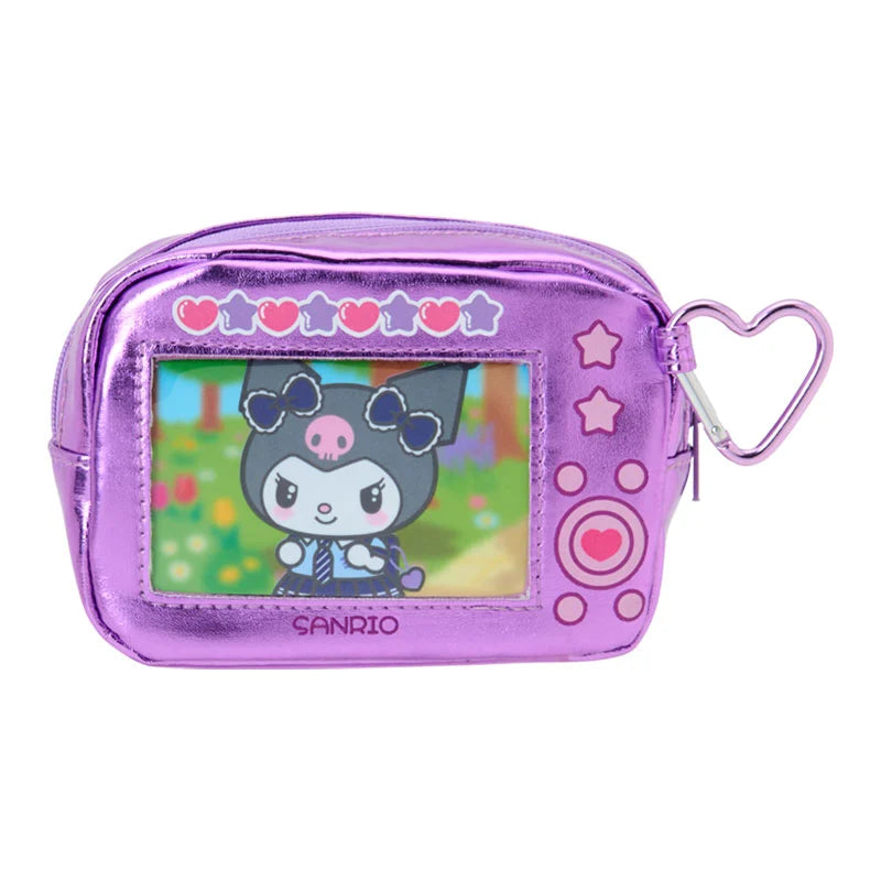 SANRIO | Kuromi Metallic Pouch with Carabiner 125x55x85mm (Academy Sparkling Journey)