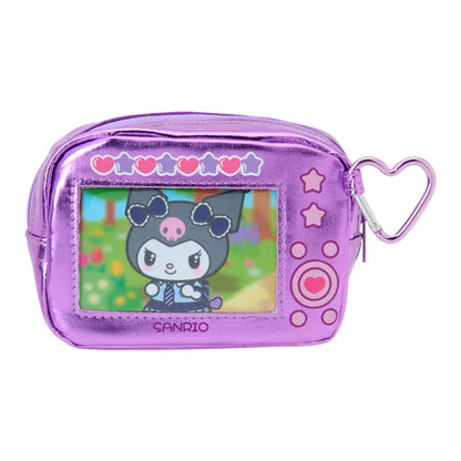 SANRIO | Kuromi Metallic Pouch with Carabiner 125x55x85mm (Academy Sparkling Journey)