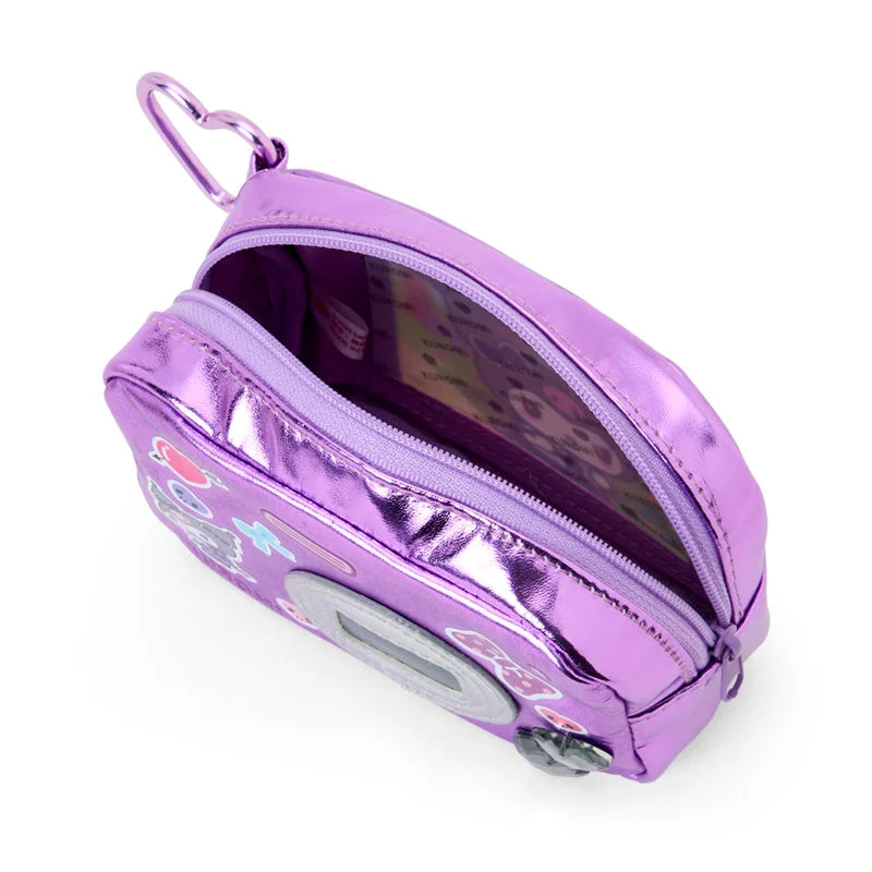 SANRIO | Kuromi Metallic Pouch with Carabiner 125x55x85mm (Academy Sparkling Journey)