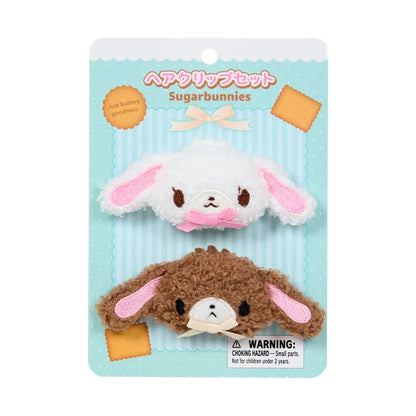 SANRIO | Plush Hair Clip Set 110×25×50mm (Happy Birthday Sugarbunnies Biscuit Design Series)