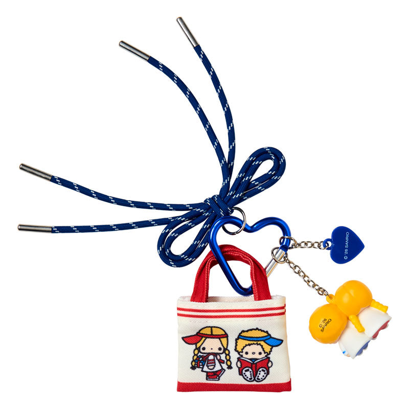 SANRIO | Little Twin Stars Patty & Jimmy Miniature Keychain Bag Charm (Tote Bag Carabiner Retro Nostalgia)