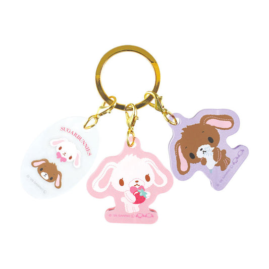 SANRIO | Sugarbunnies Triple Acrylic Charm Keychain 46×40×3mm (Love Sweets)