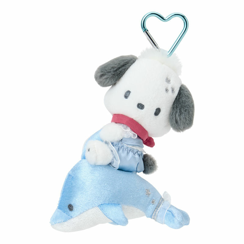 SANRIO | Pochacco Mascot Holder Bag Charm Keychain 120×60×130mm (Shiny Dolphin)