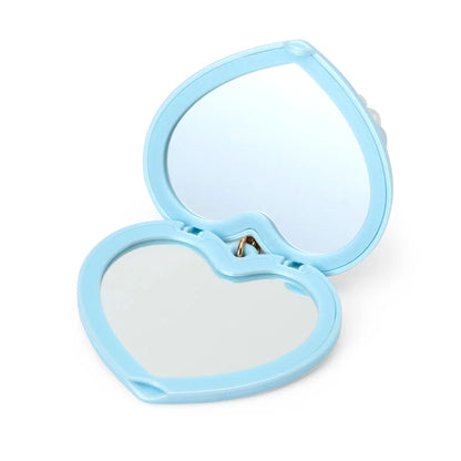 SANRIO | Cinnamoroll Heart-Shaped Compact Mirror with Bead Charm 70x18x60mm (Elegant Quilted)