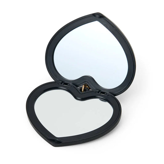 SANRIO | Hello Kitty Heart-Shaped Compact Mirror with Bead Charm 70x18x60mm (Elegant Quilted)