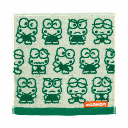 SANRIO | Keroppi Mini Towel Jacquard Handkerchief 250×5×250mm (Everyday Use Keroppi)