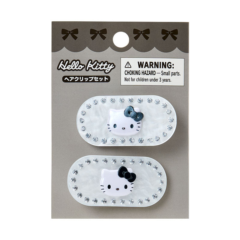 SANRIO | Hello Kitty Hair Clip Set 50x15x25mm (Sparkling Stone Pearl Marble)