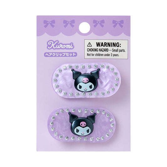 SANRIO | Kuromi Hair Clip Set 50x15x25mm (Sparkling Stone Pearl Marble)
