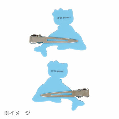 SANRIO | Hello Kitty Bangs Clip Set Hair Clip 55×10×45mm (Shiny Dolphin)