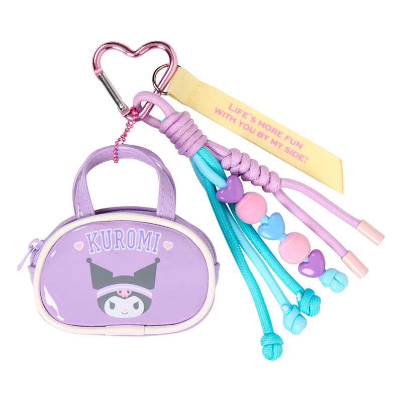 SANRIO | Kuromi Mini Boston-Style Pouch Bag Charm 90x35x100mm (Sanrio Girls's Tennis Club)
