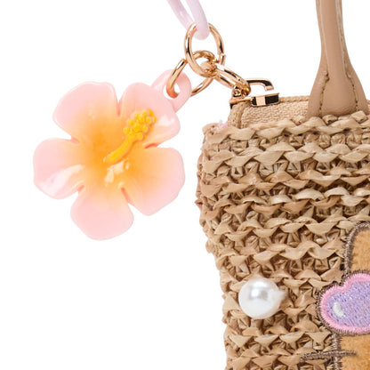 SANRIO | Mini Tote Keychain Key Holder 95×40×130mm (Sparkling Summer Pool Tan Sunburned)