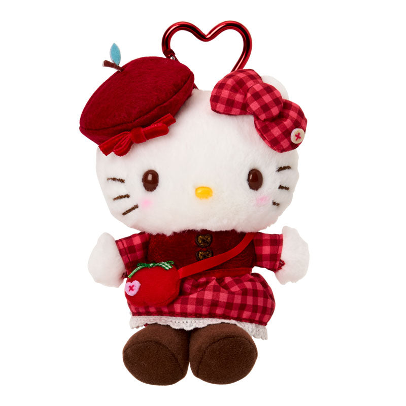 SANRIO | Hello Kitty Mascot Holder Bag Charm Keychain 110×90×145mm (Autumn Apple Gingham Red)