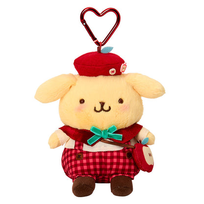 SANRIO | Pompompurin Mascot Holder Bag Charm Keychain 110×90×145mm (Autumn Apple Gingham Red)