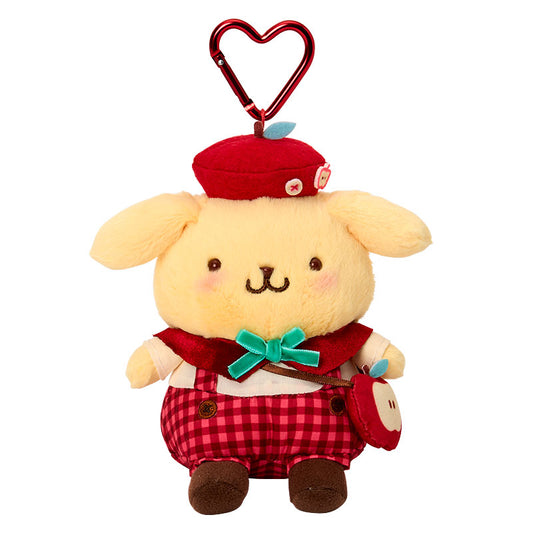 SANRIO | Pompompurin Mascot Holder Bag Charm Keychain 110×90×145mm (Autumn Apple Gingham Red)