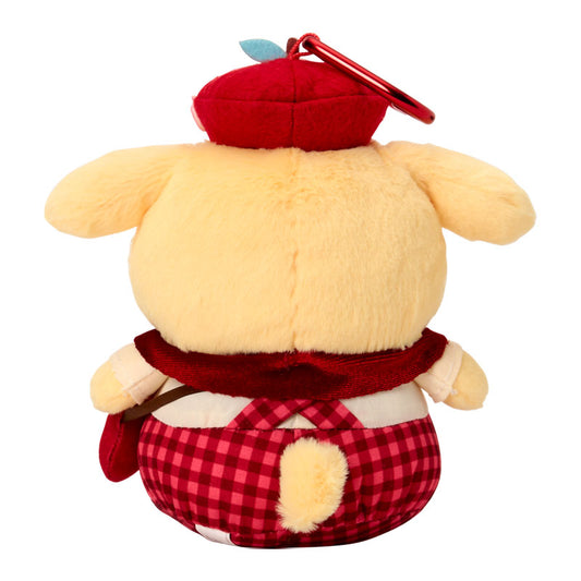 SANRIO | Pompompurin Mascot Holder Bag Charm Keychain 110×90×145mm (Autumn Apple Gingham Red)