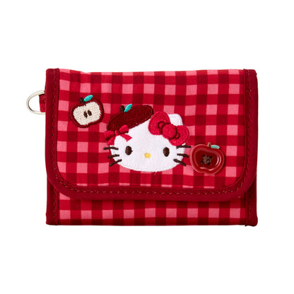 SANRIO | Hello Kitty Trifold Wallet 110×20×80mm (Autumn Apple Gingham Red)