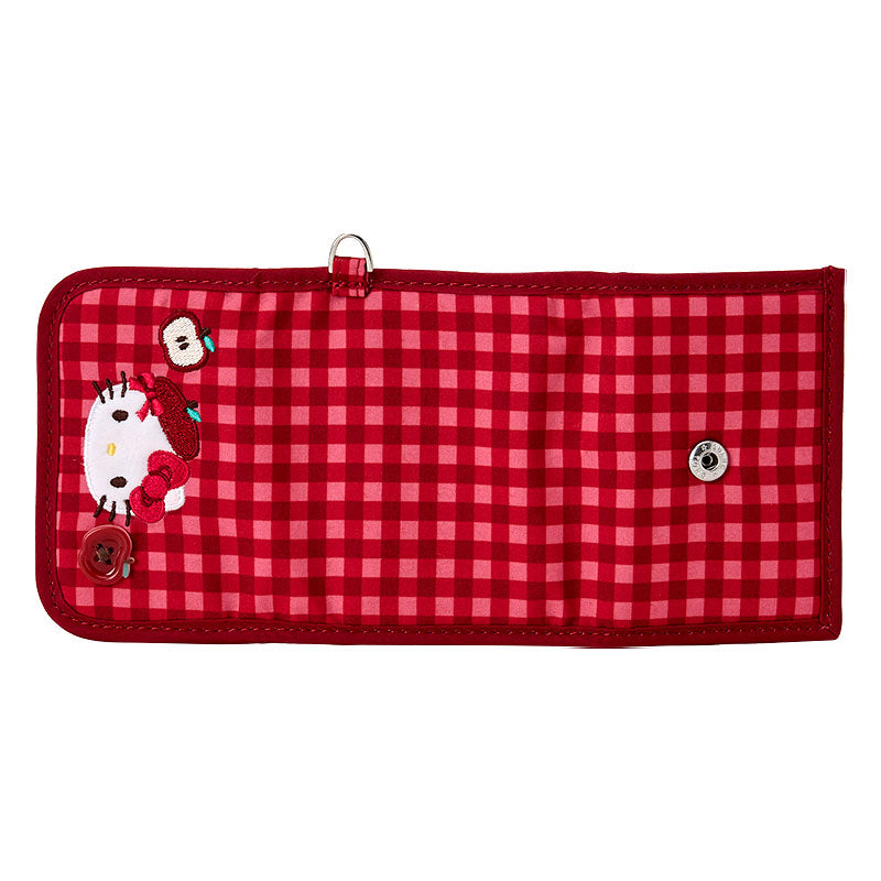SANRIO | Hello Kitty Trifold Wallet 110×20×80mm (Autumn Apple Gingham Red)