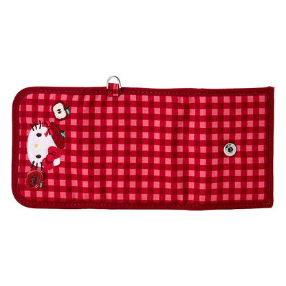 SANRIO | Hello Kitty Trifold Wallet 110×20×80mm (Autumn Apple Gingham Red)