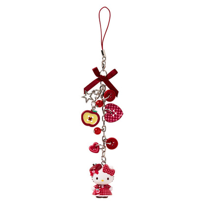 SANRIO | Hello Kitty Phone Strap Mascot Bag Charm 25×20×35mm (Autumn Apple Gingham Red)