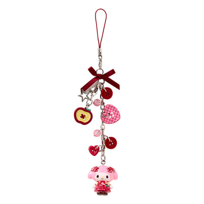 SANRIO | My Melody Phone Strap Mascot Bag Charm 25×20×35mm (Autumn Apple Gingham Red)