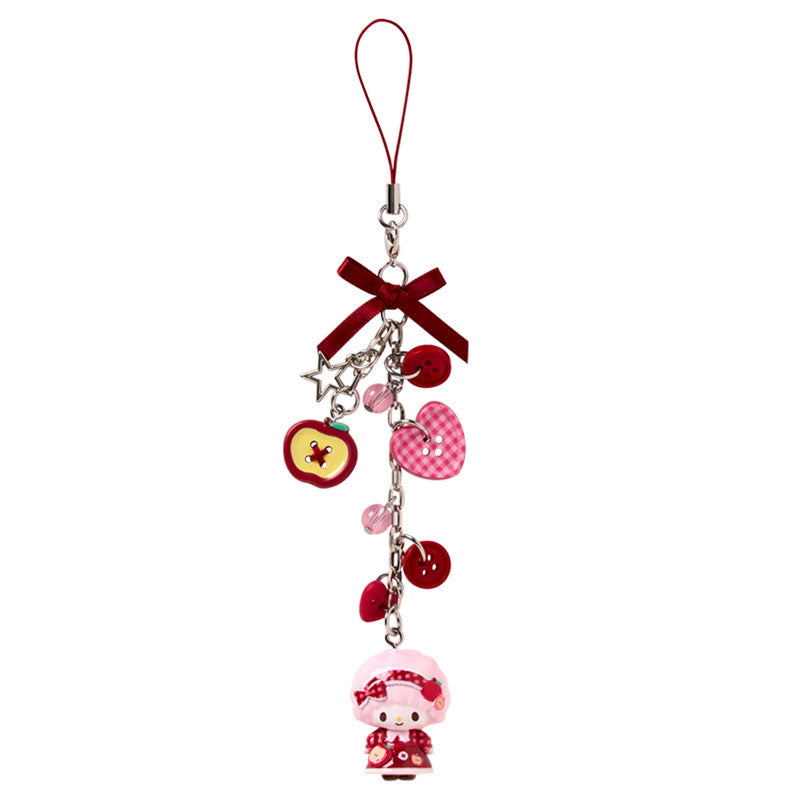 SANRIO | My Sweet Piano Phone Strap Mascot Bag Charm 25×20×35mm (Autumn Apple Gingham Red)
