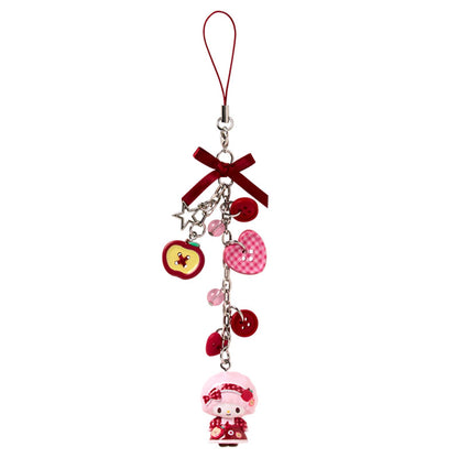 SANRIO | My Sweet Piano Phone Strap Mascot Bag Charm 25×20×35mm (Autumn Apple Gingham Red)